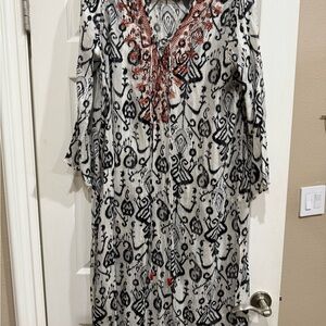 Zara Embroidery cover up maxi Small